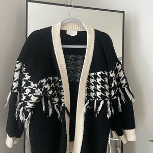 Anthropologie Black and Cream Cardigan
